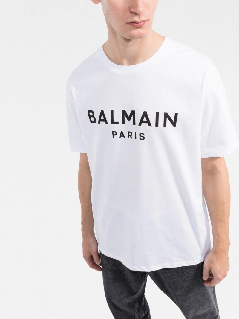 tricou balmain logo print alb yh1eg000bb73gab 04