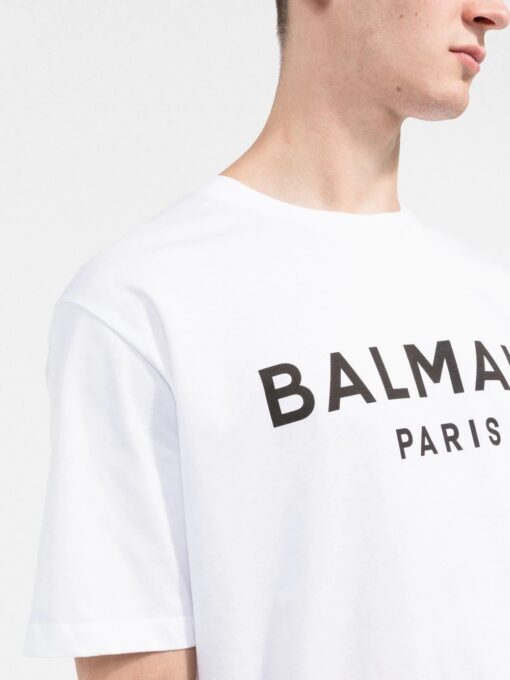 tricou balmain logo print alb yh1eg000bb73gab 05