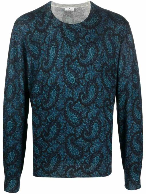 pulover etro paisley knit bleumarin 1m0649959200 01