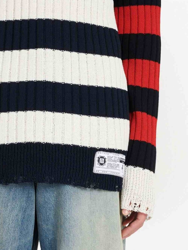 pulover balmain striped multicolor yh1ke01054kcgja 05