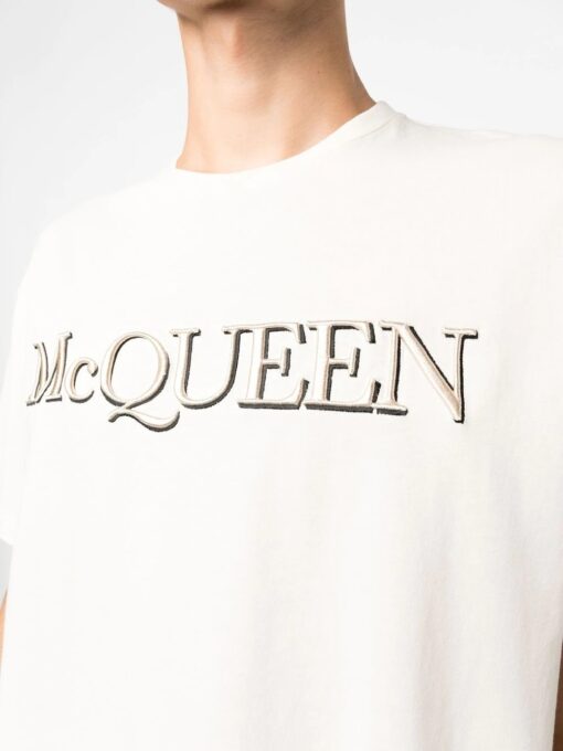 tricou alexander mcqueen embroidery logo bej 649876quz560906 05