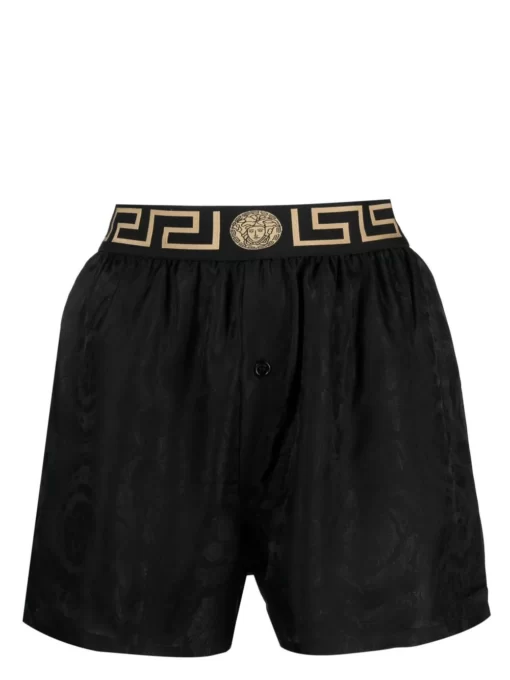 pantaloni scurti versace greca border barocco negri 10009431a063425b050 01