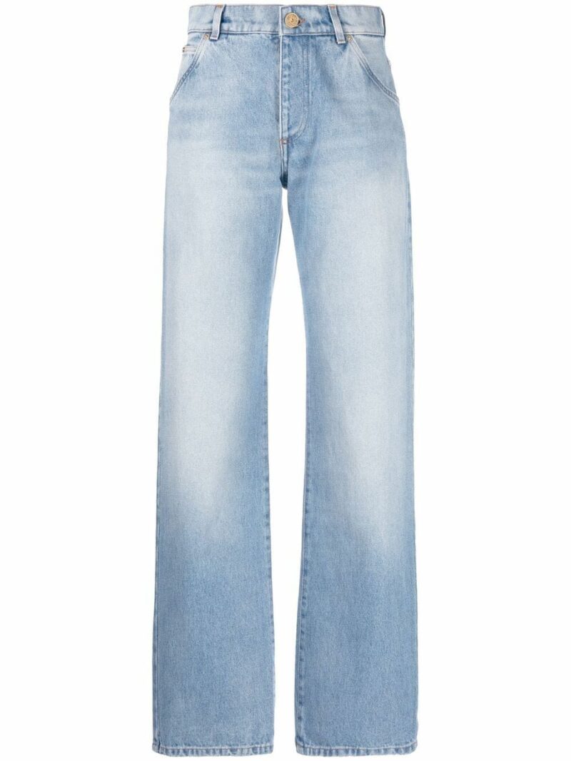 Pantaloni denim Balmain albastri