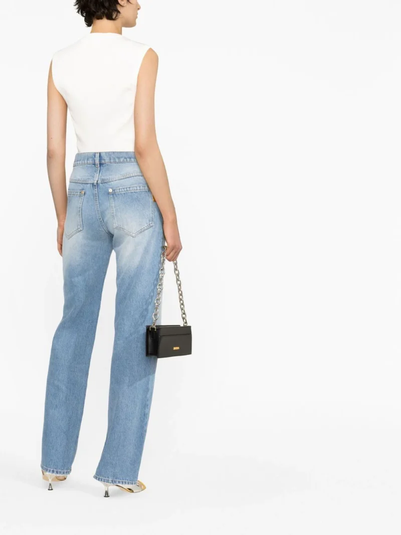 Pantaloni denim Balmain albastri - imagine 2
