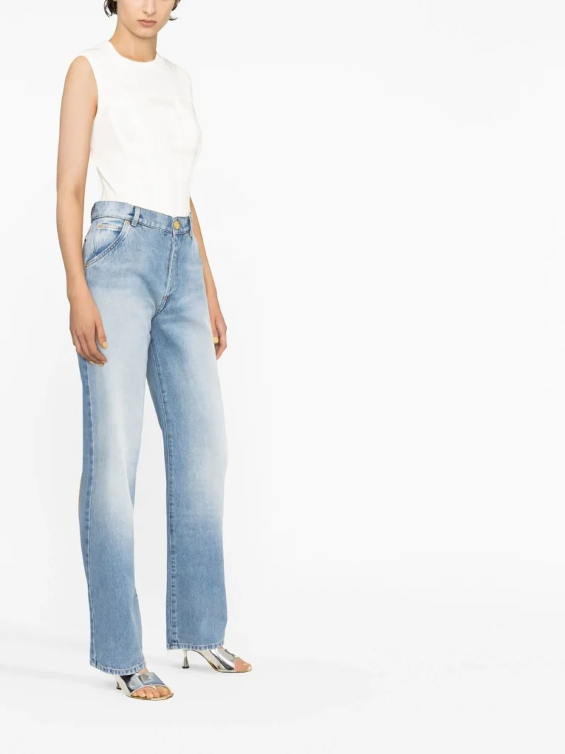 Pantaloni denim Balmain albastri - imagine 3