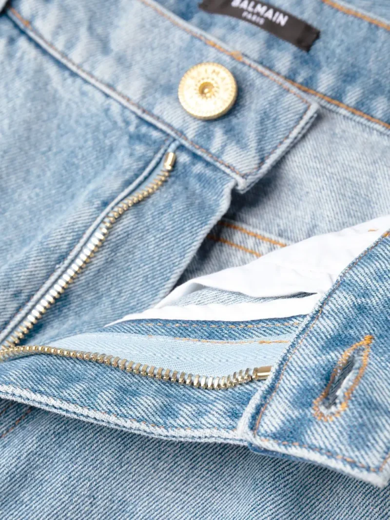 Pantaloni denim Balmain albastri - imagine 5