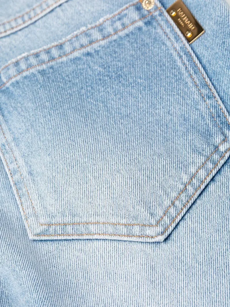 Pantaloni denim Balmain albastri - imagine 6
