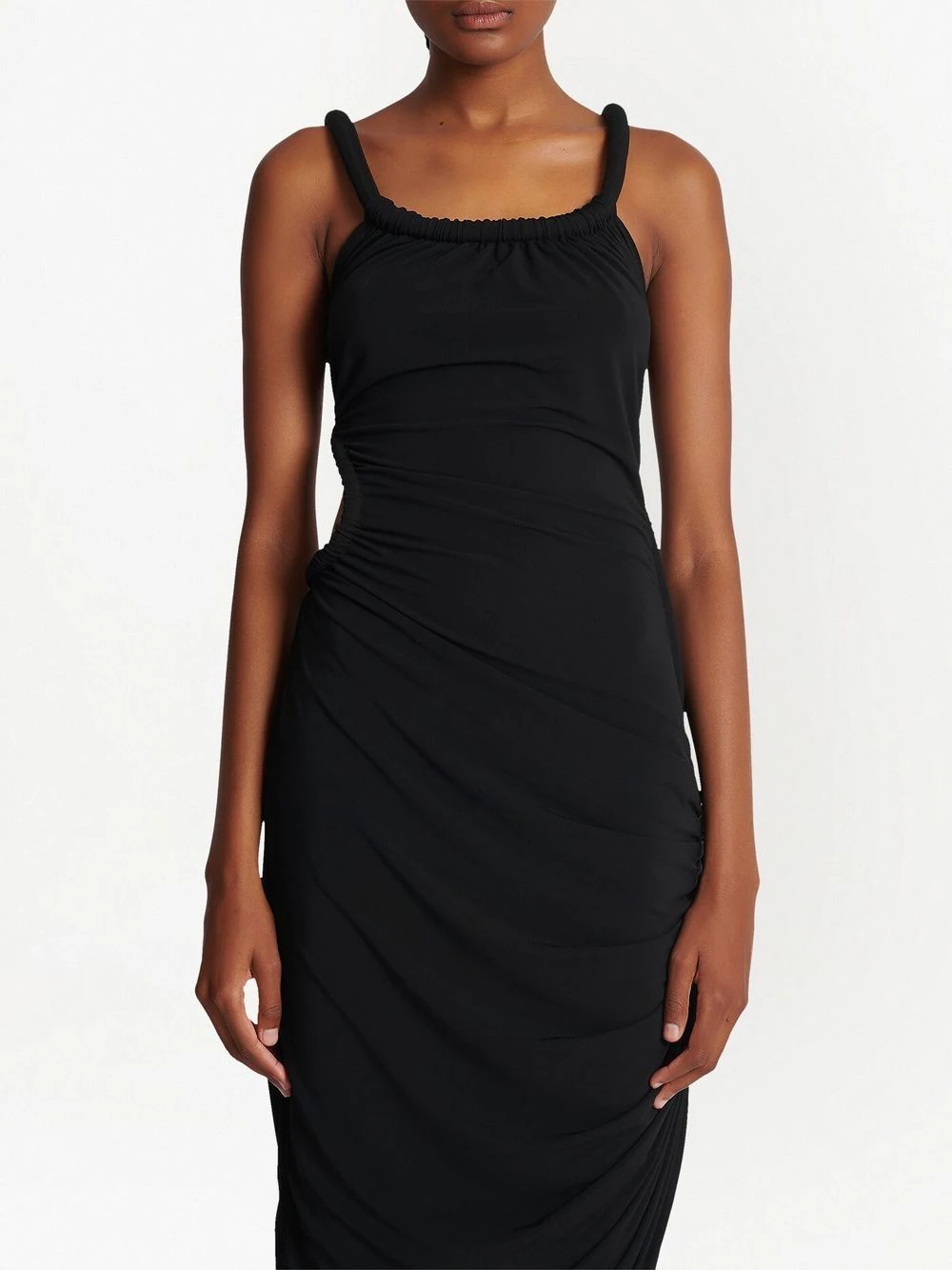 Rochie midi Balmain Open-Back neagra - imagine 5