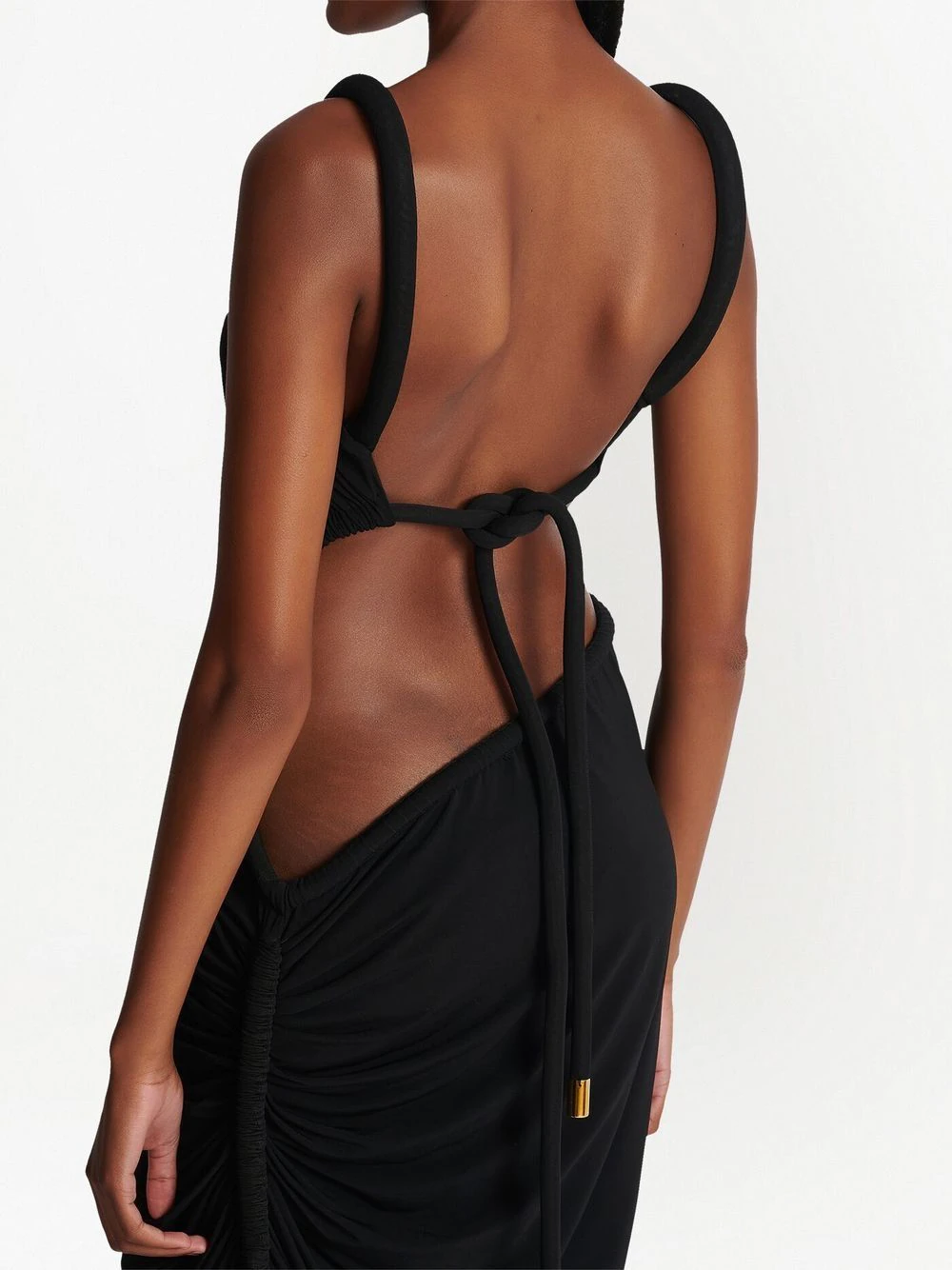 Rochie midi Balmain Open-Back neagra - imagine 6