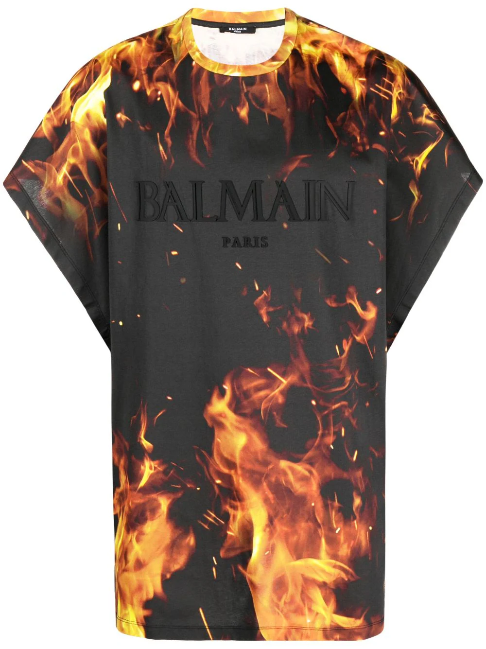Tricou Balmain Flame Print multicolor