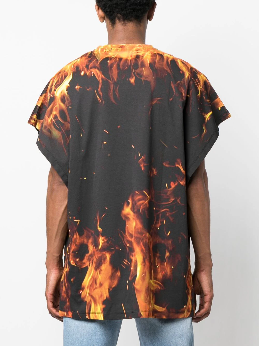 Tricou Balmain Flame Print multicolor - imagine 2
