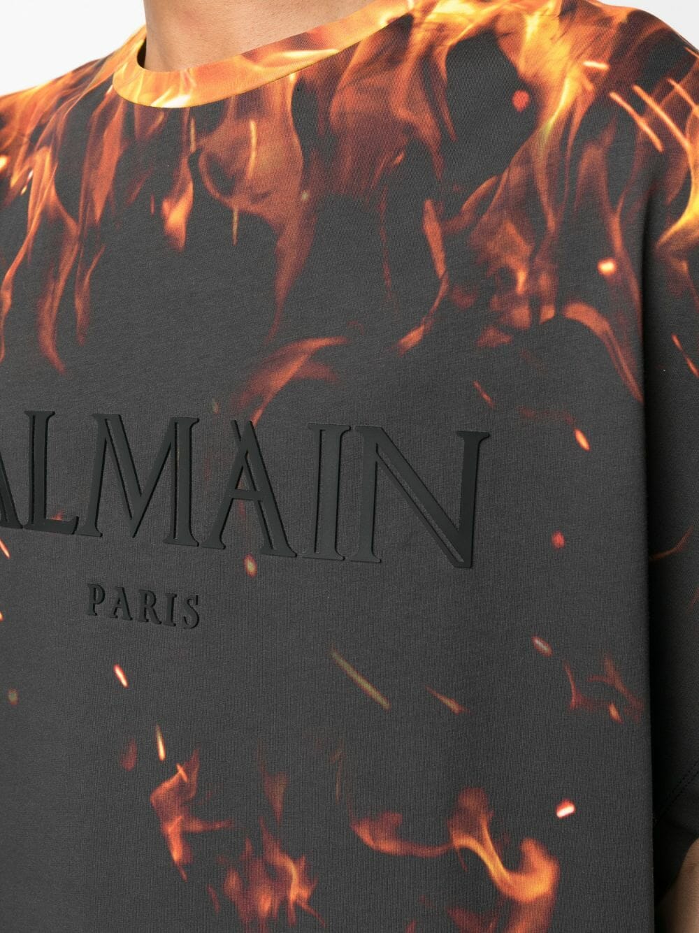Tricou Balmain Flame Print multicolor - imagine 5