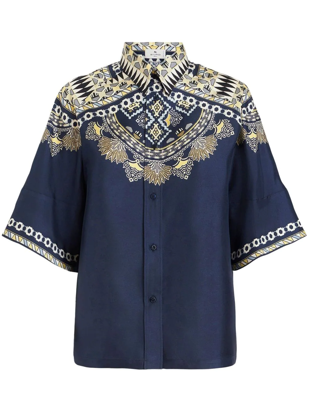 Camasa ETRO Ornamental Motifs bleumarin