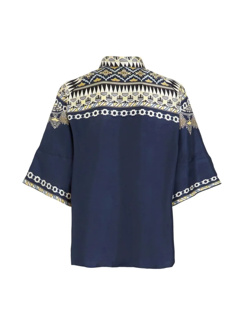 Camasa ETRO Ornamental Motifs bleumarin - imagine 2