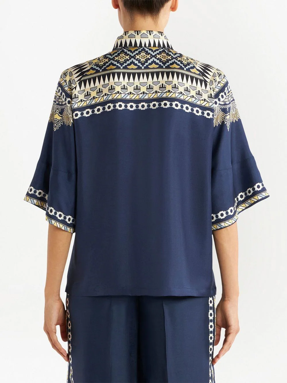 Camasa ETRO Ornamental Motifs bleumarin - imagine 4