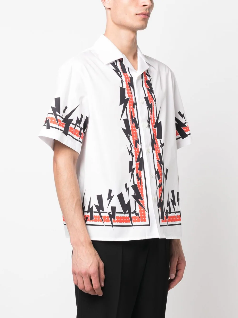 Camasa Neil Barrett Thunderbolt Print alba - imagine 3
