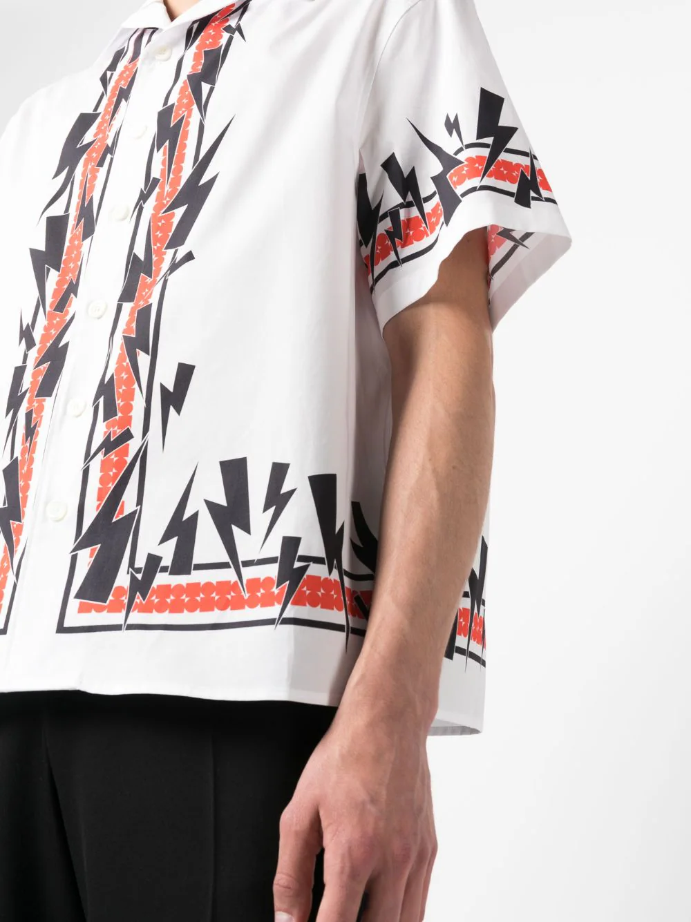 Camasa Neil Barrett Thunderbolt Print alba - imagine 5