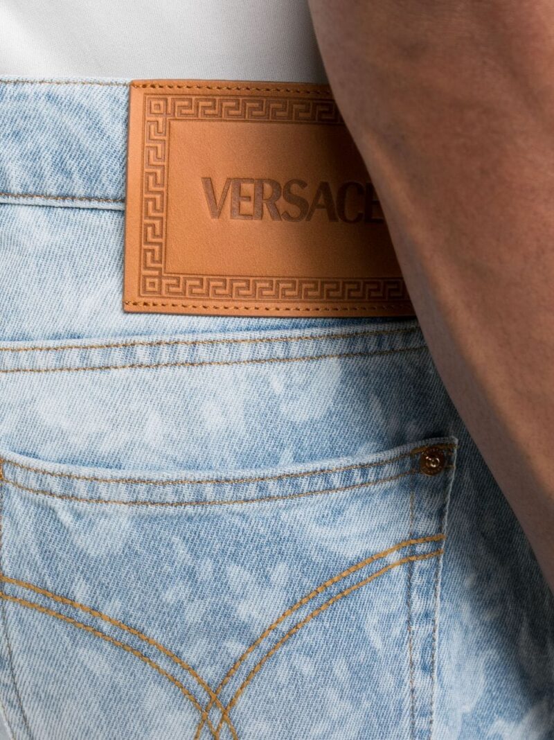 Bermude denim Versace Allover albastre - imagine 5
