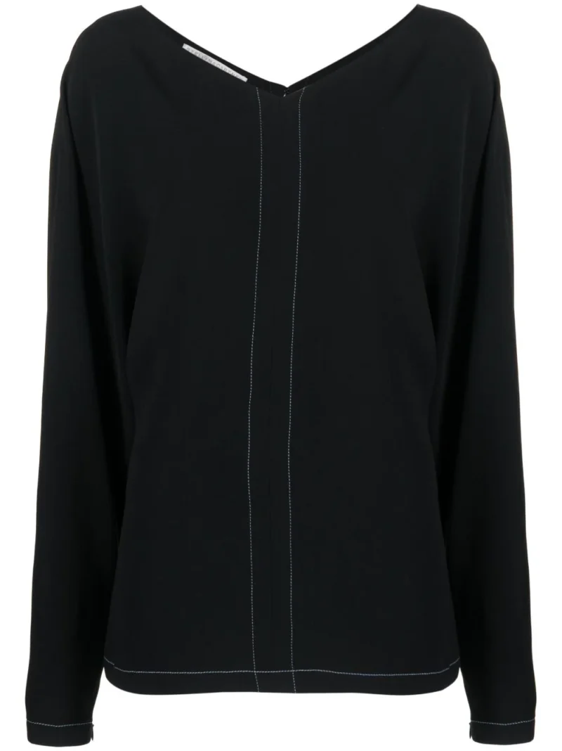 Bluza Stella McCartney V-Neck neagra