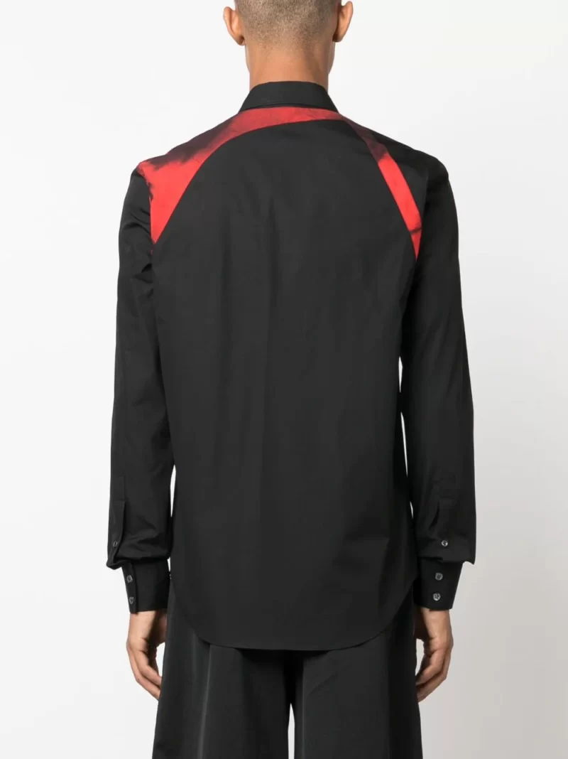 camasa alexander mcqueen printed harness neagra 758827qvn661000 02