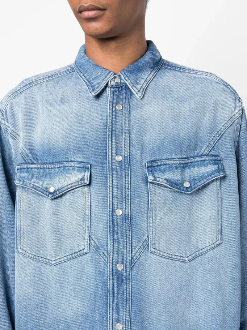 Camasa denim Marant V albastra - imagine 5