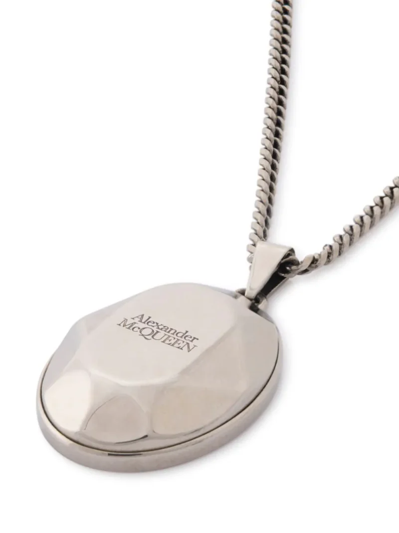 Colier Alexander McQueen The Faceted Stone argintiu - imagine 3