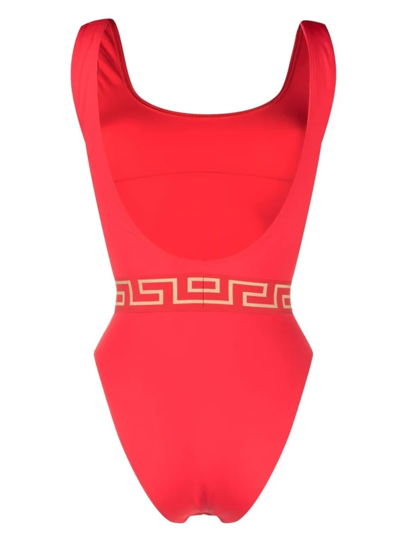 Costum de baie Versace Greca rosu - imagine 2