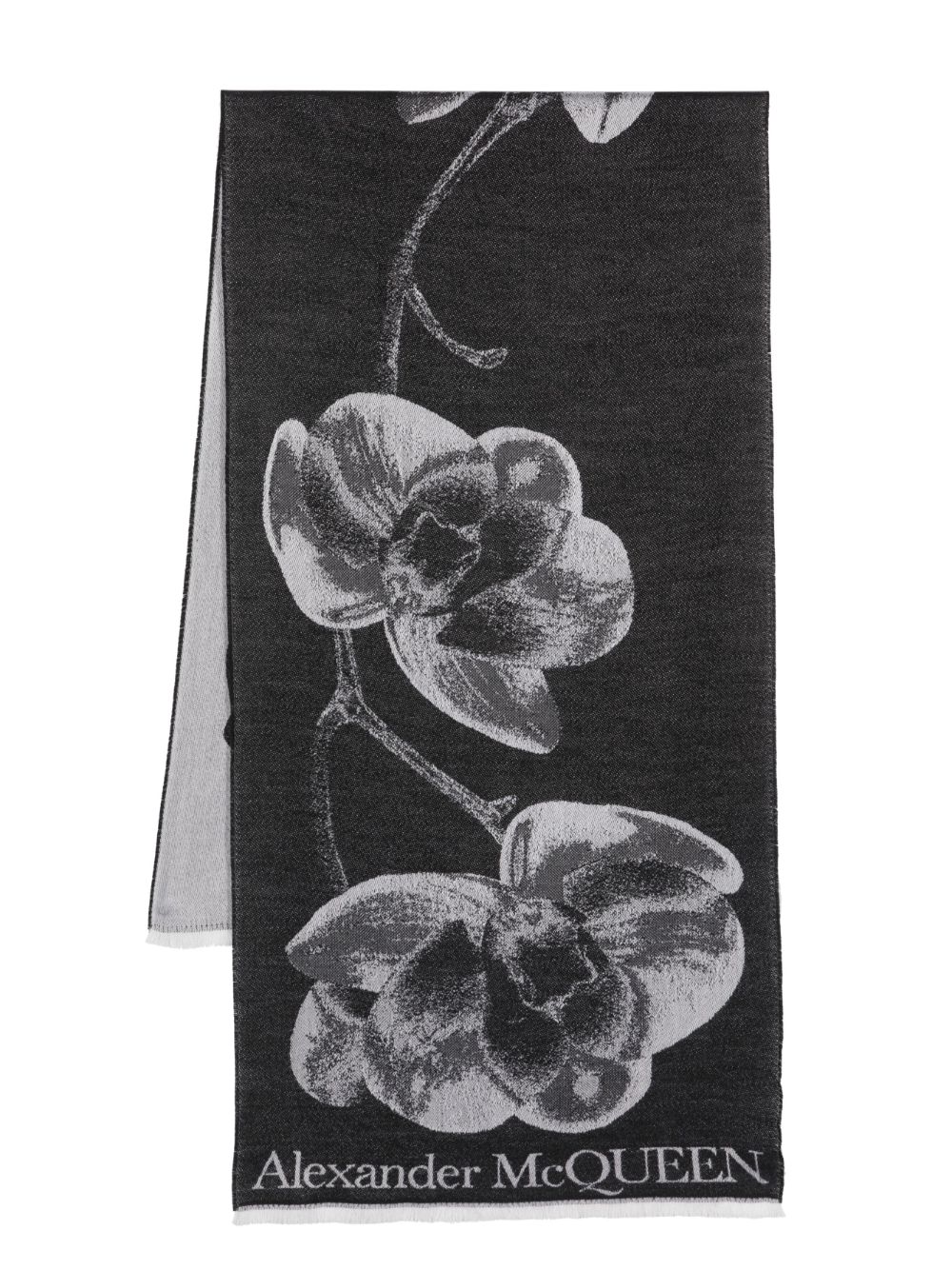 Fular Alexander McQueen Orchid negru