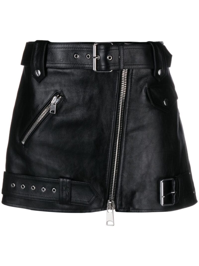 Fusta mini Alexander McQueen Biker neagra
