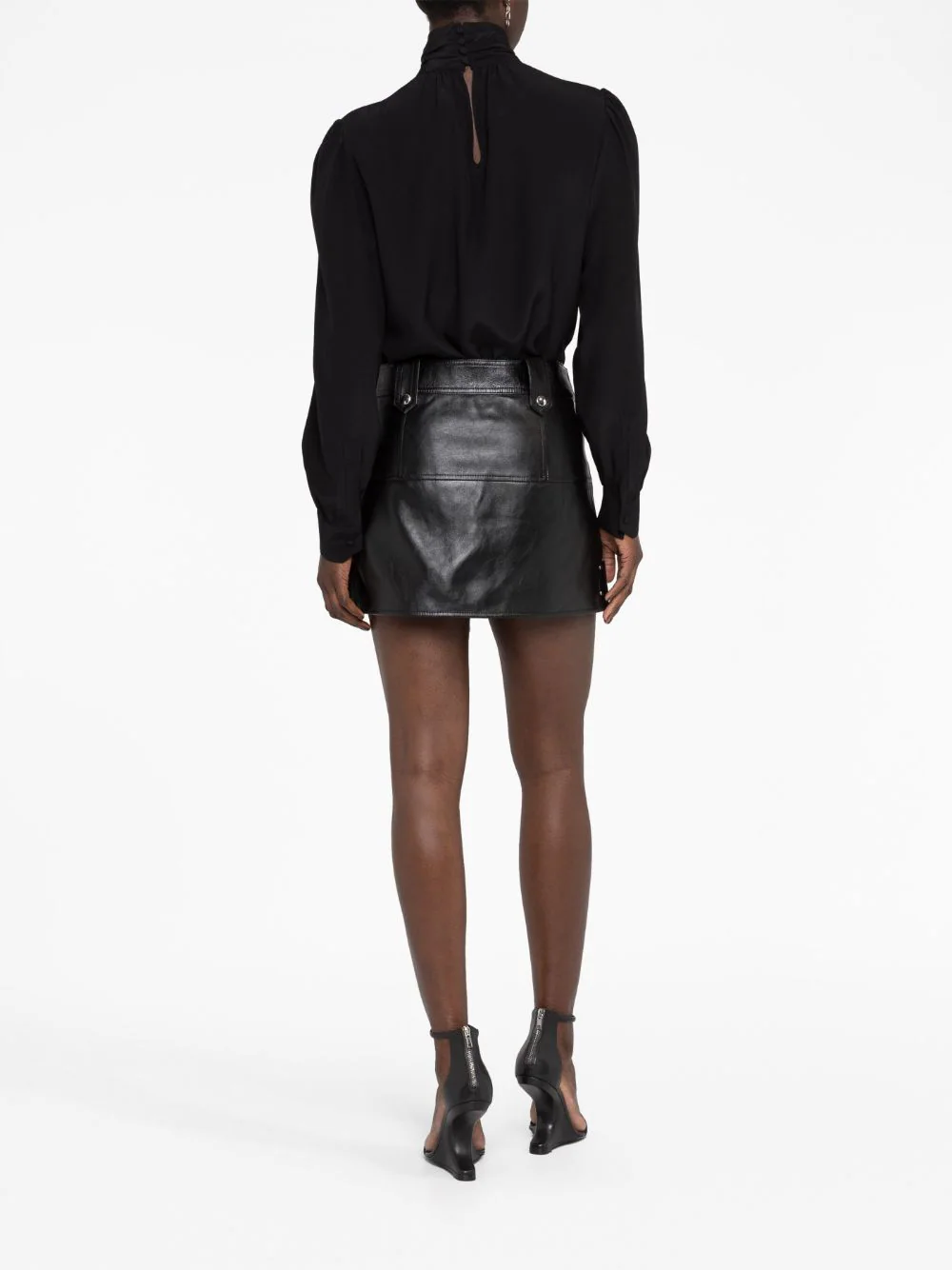 Fusta mini Alexander McQueen Biker neagra - imagine 2