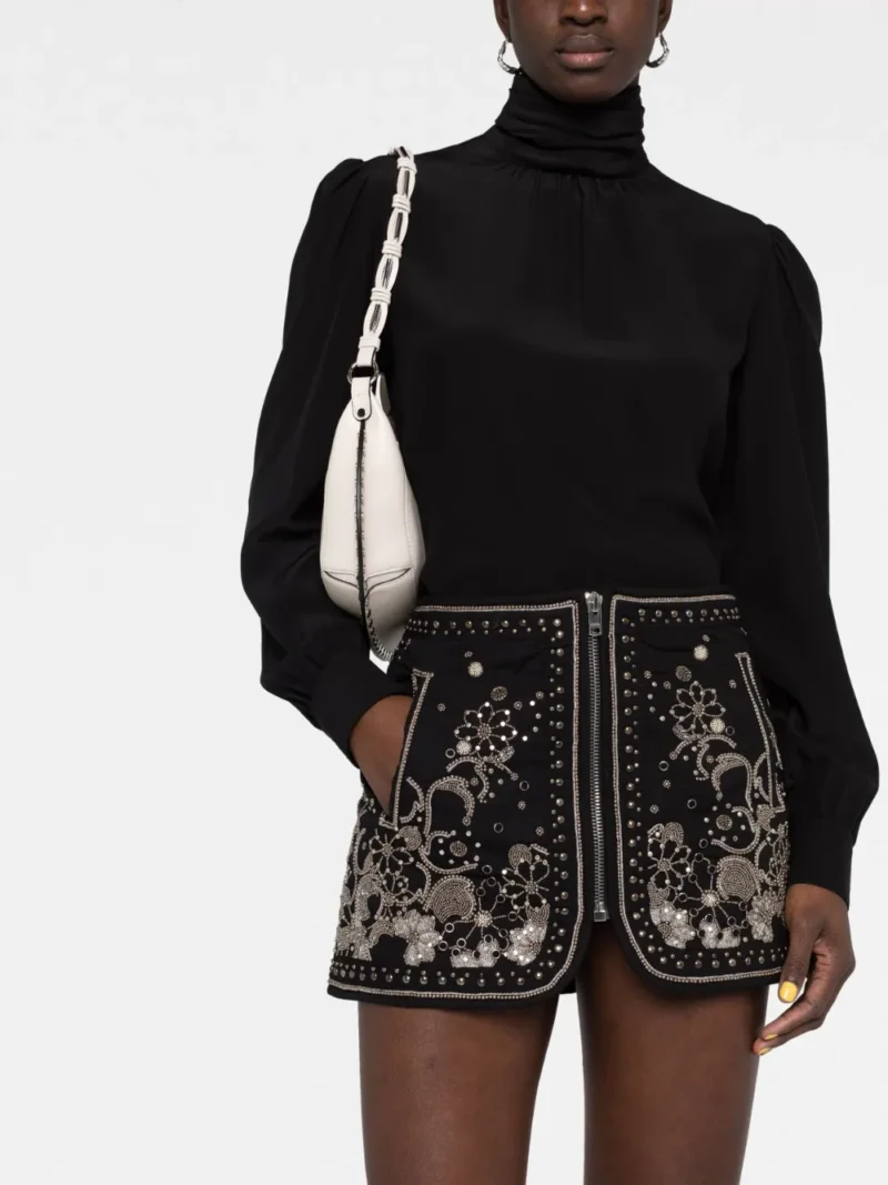 Fusta mini Isabel Marant Blanca neagra - imagine 5