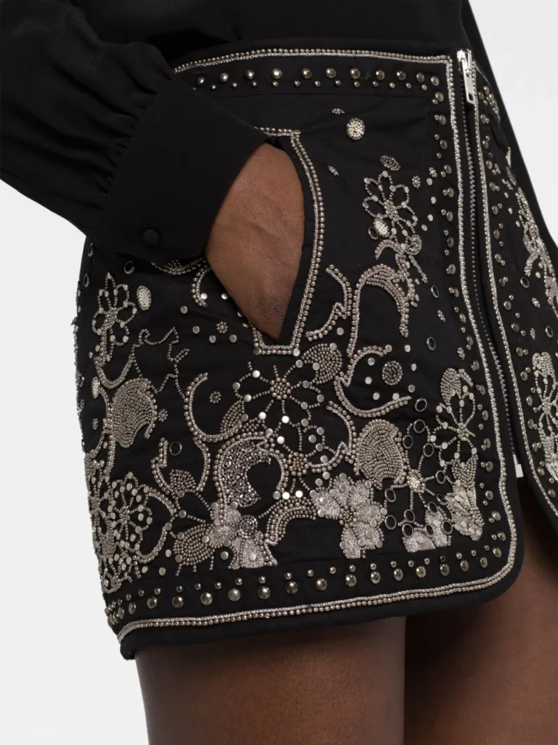 Fusta mini Isabel Marant Blanca neagra - imagine 6