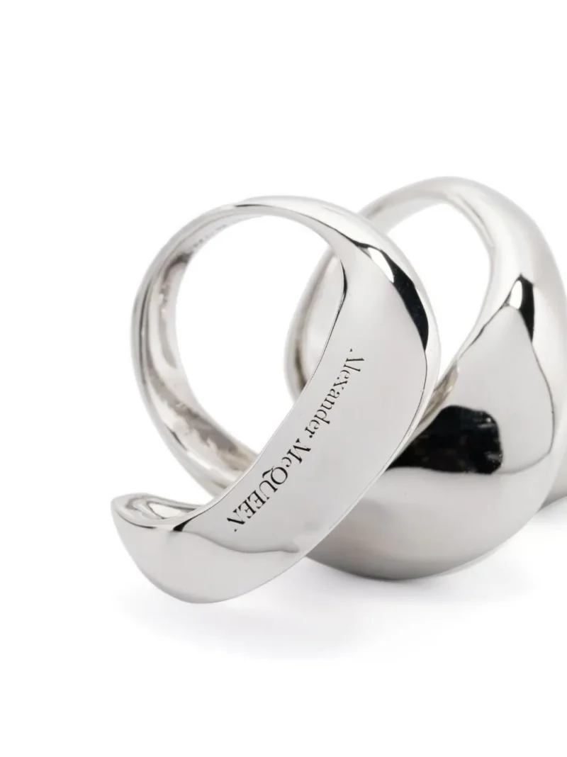 Inel Alexander McQueen Twisted argintiu - imagine 3