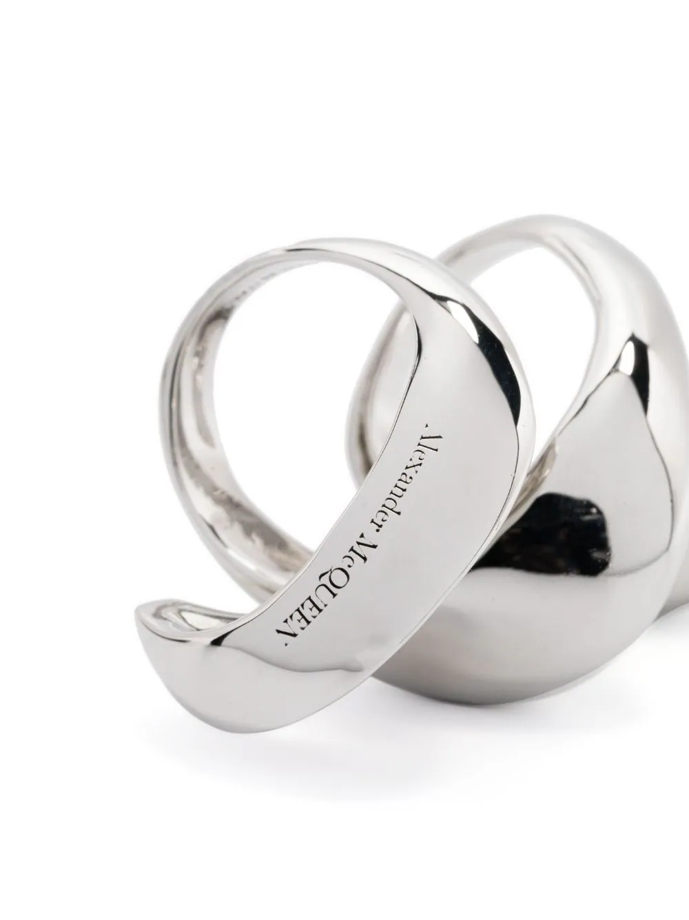 Inel Alexander McQueen Twisted argintiu - imagine 3