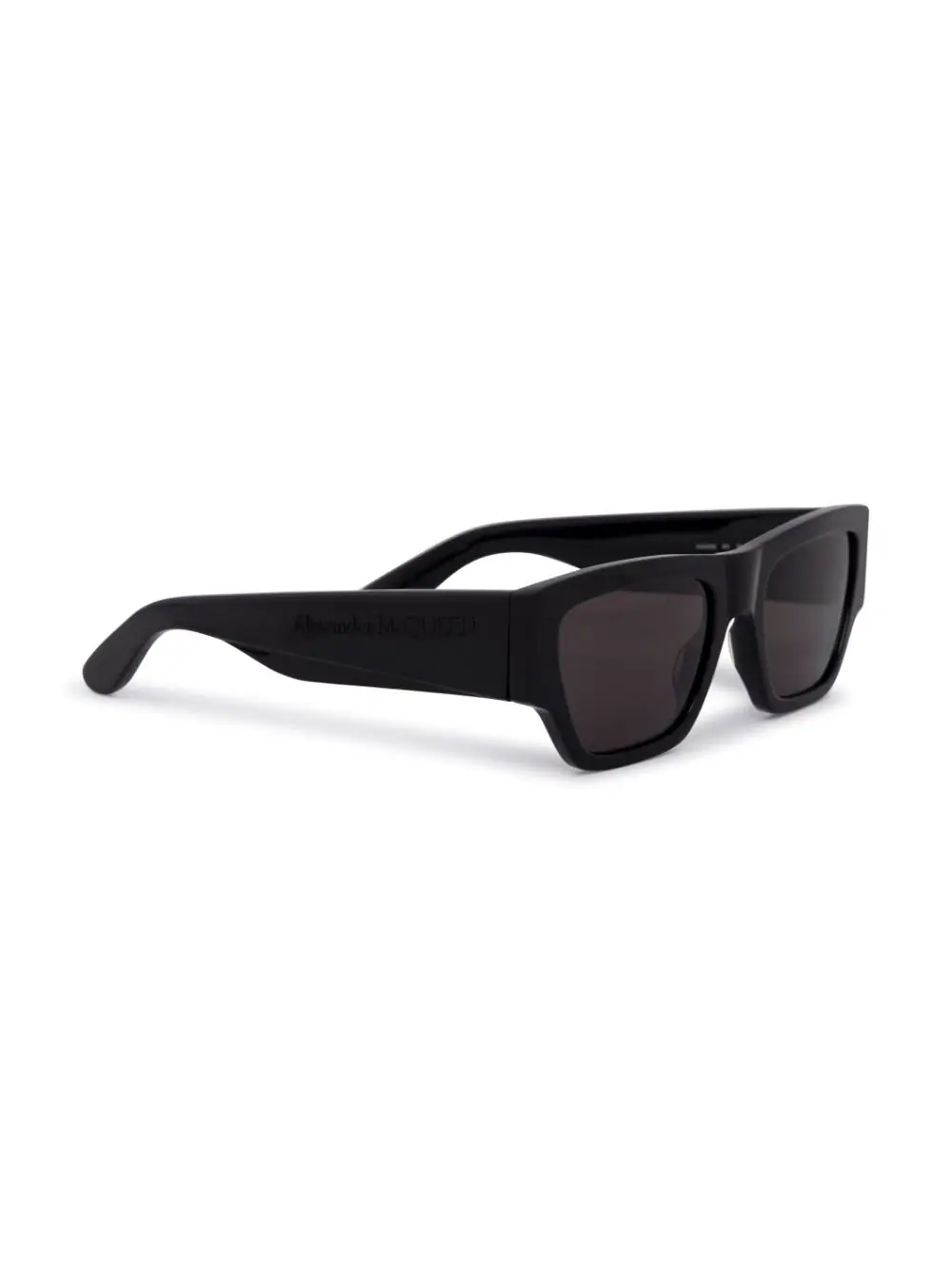 Ochelari de soare Alexander McQueen Angled Rectangular negri - imagine 2