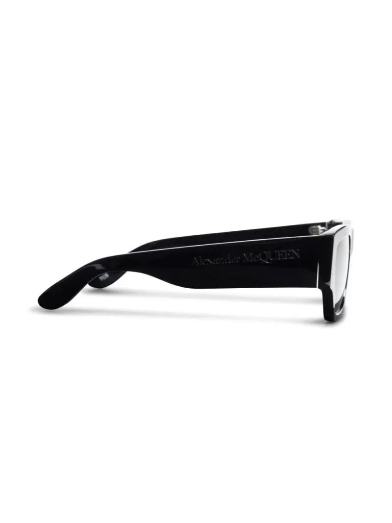 Ochelari de soare Alexander McQueen Angled Rectangular negri - imagine 3