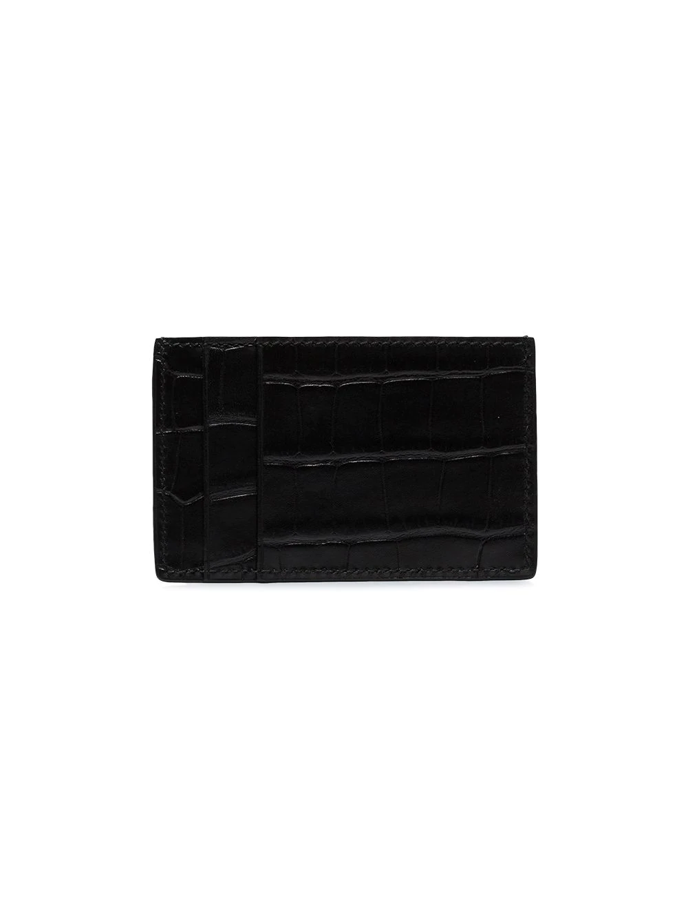 Portcard Alexander McQueen Embossed Croc negru - imagine 2