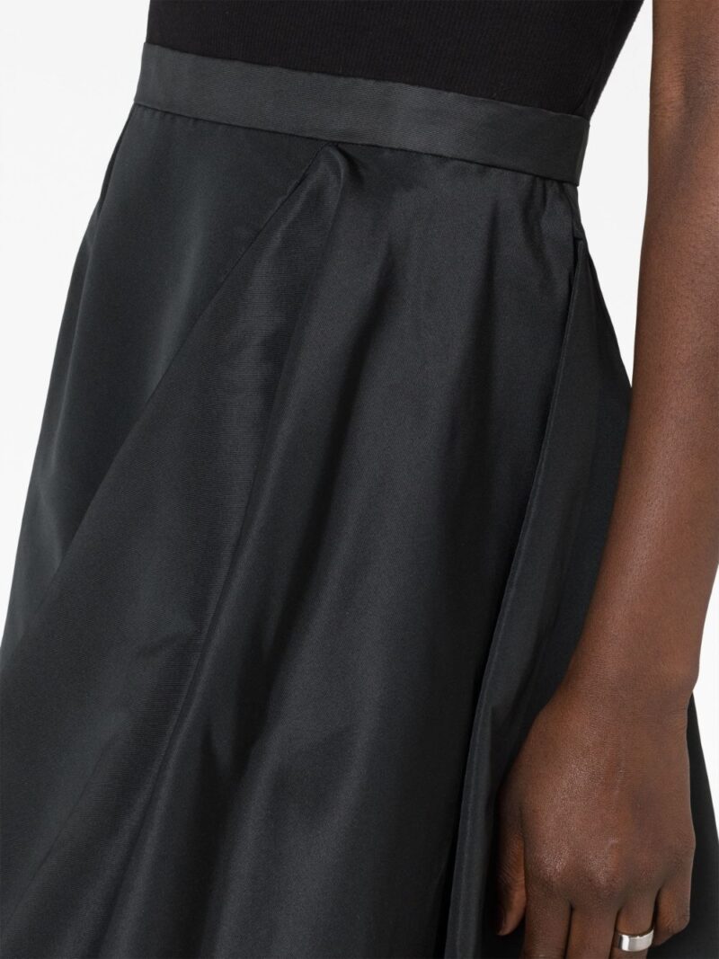 Rochie midi Alexander McQueen Asymmetric neagra - imagine 6