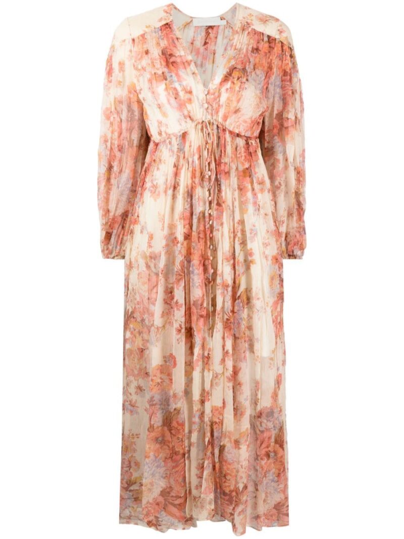 Rochie midi Zimmermann Floral Devi multicolor