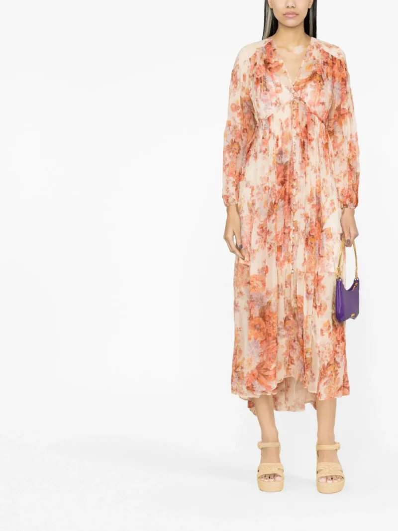 Rochie midi Zimmermann Floral Devi multicolor - imagine 3