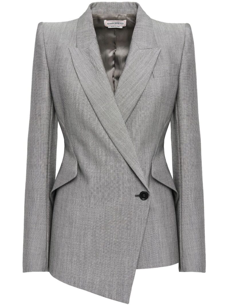 Sacou Alexander McQueen Leaf Crepe gri