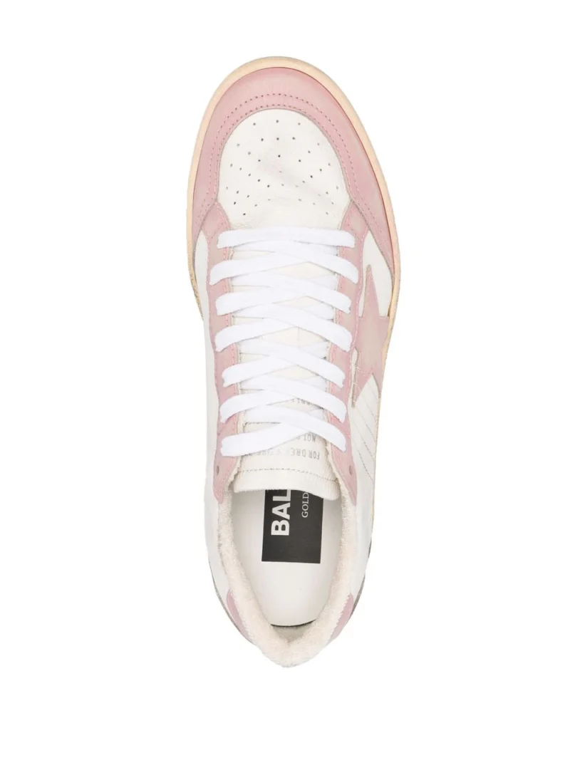 Sneakers Golden Goose Ball-Star alb/roz - imagine 4