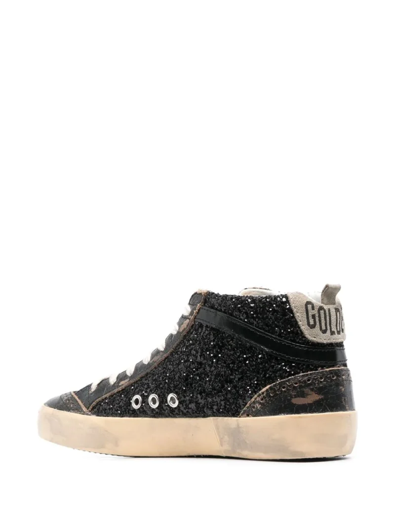 Sneakers Golden Goose Mid-Star Glitter negri - imagine 2