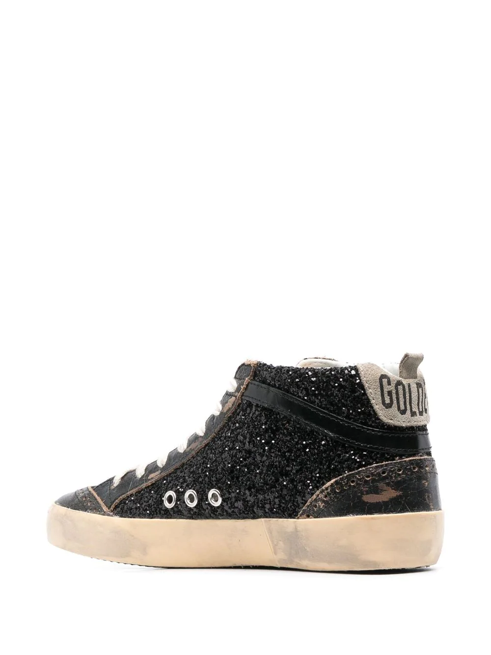 Sneakers Golden Goose Mid-Star Glitter negri - imagine 2