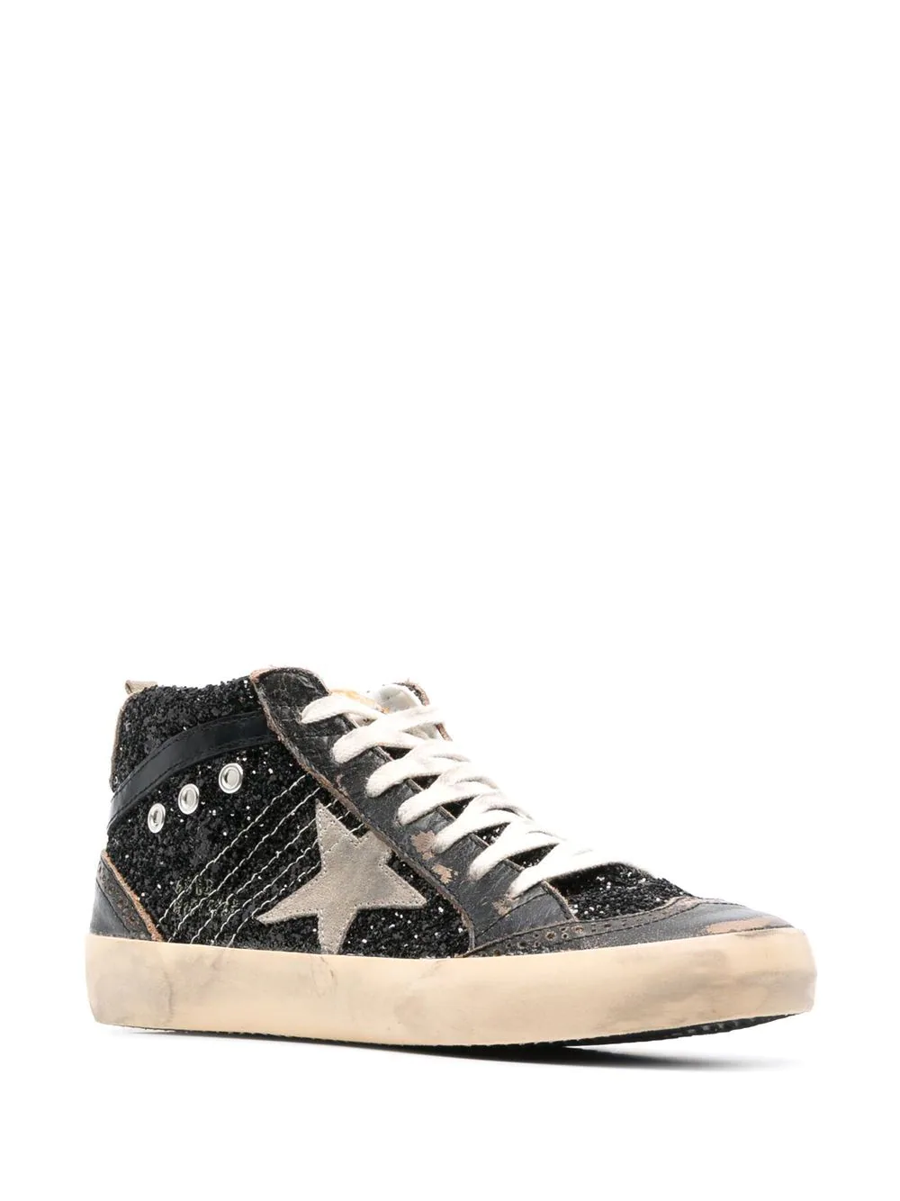 Sneakers Golden Goose Mid-Star Glitter negri - imagine 3