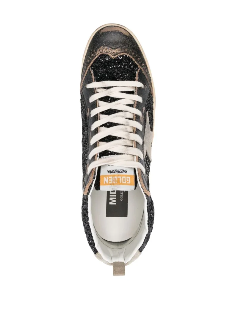 Sneakers Golden Goose Mid-Star Glitter negri - imagine 4