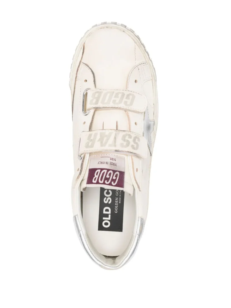 Sneakers Golden Goose Old School EDT Silver Star albi - imagine 4