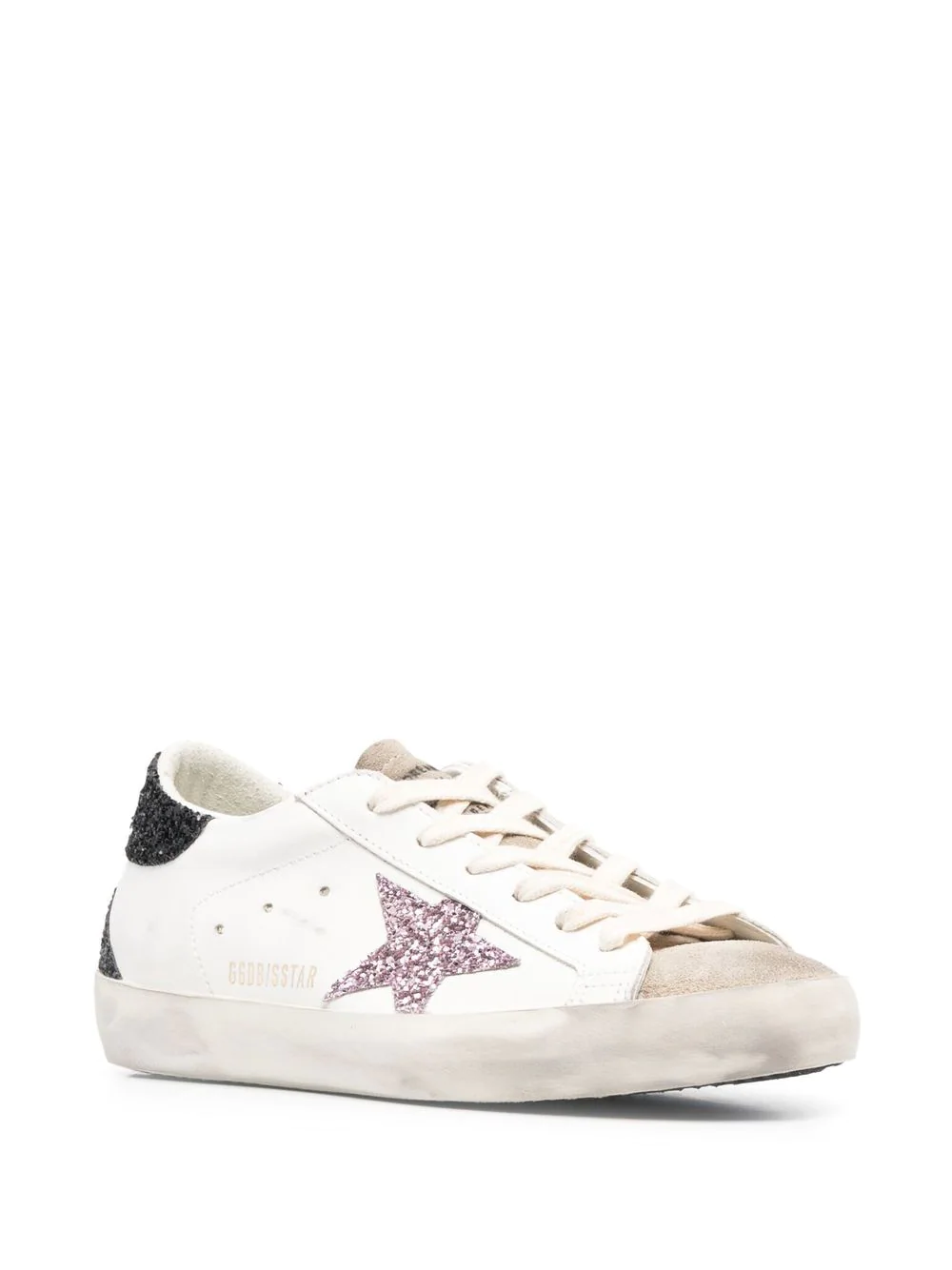 Sneakers Golden Goose Super-Star Glitter Star albi - imagine 3