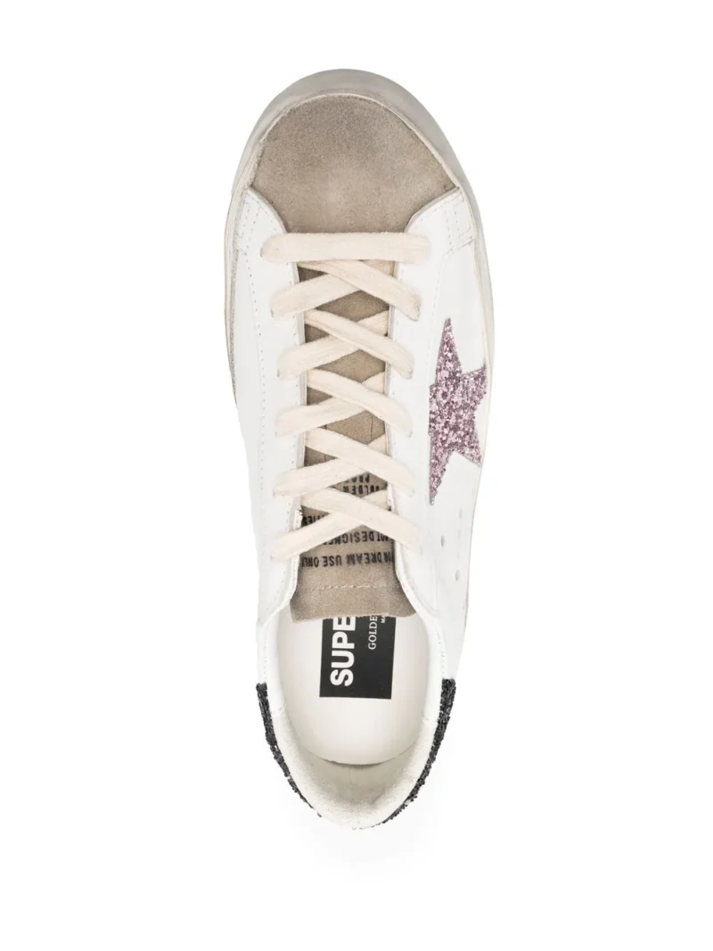 Sneakers Golden Goose Super-Star Glitter Star albi - imagine 4