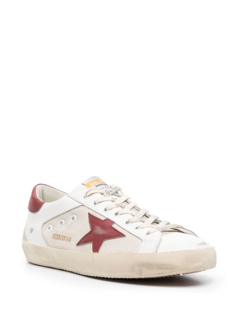 Sneakers Golden Goose Super-Star Mesh alb/rosu - imagine 3